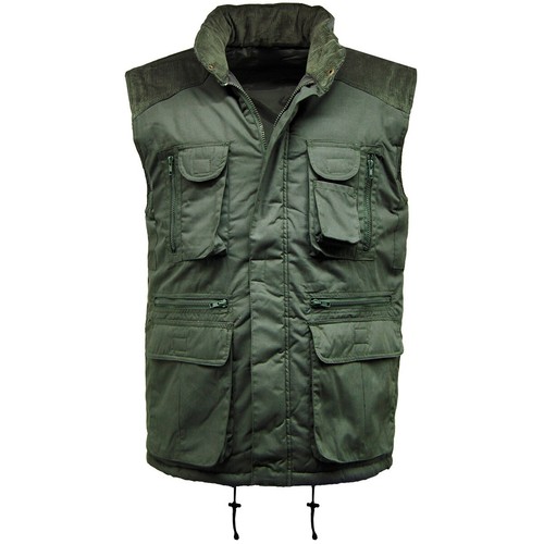 Men's Multi Pocket Lined Padded Gilet | Quilted Bodywarmer | Utility Waistcoat - Picture 6 of 8