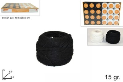 24er Set Knäuel Häkelgarn weiß schwarz genäht Stickerei bunt 15gr dfh