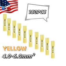 150pcs Yellow AWG 12-10 Gauge Heat Shrink Crimp Terminals Wire Butt Connectors
