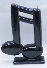 Vintage Musical Note Wax Candle "Slanted Beamed Sixteenth Note" 8.25" Tall