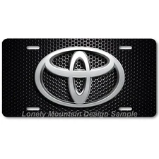 Toyota New Logo Inspired Art Gray on Mesh FLAT Aluminum Novelty License Plate