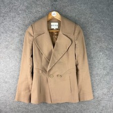 Reiss Lorrie Blazer Damen Größe UK Small Braun Zweireiher Knopf Jacke