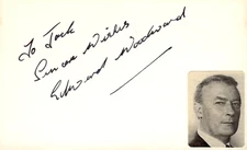 Edward Woodward Signed Auto 3x5 Index Card Equalizer