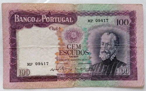 portugal banknote: 100 escudos, 1961 image 2