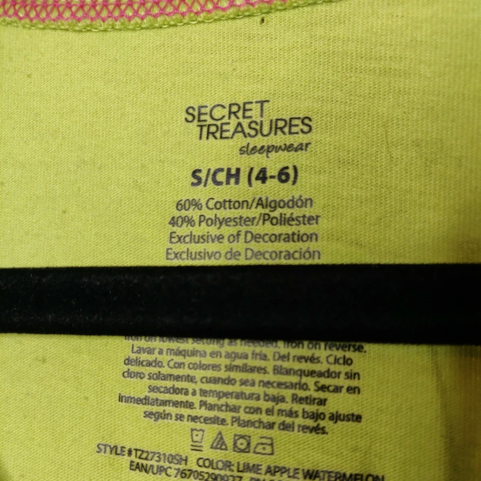 Secret сокровища Sleepwear женщин размер S (4-6) верхний зеленый v-образным вырезом SS "дыня" логотип - Изображение 4 из 4