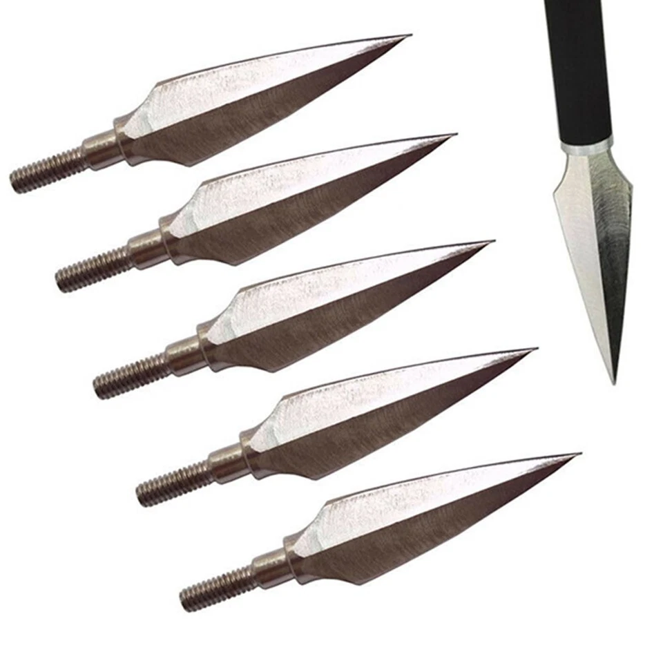 150 puntas de flecha de tiro con arco tradicionales puntas de tornillo de cabeza ancha arco objetivo caza Foto 2 de 4