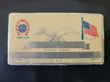 Vintage Perma-Plate GOOD LUCK Club Social Security ID Card A NOS 1970'S 