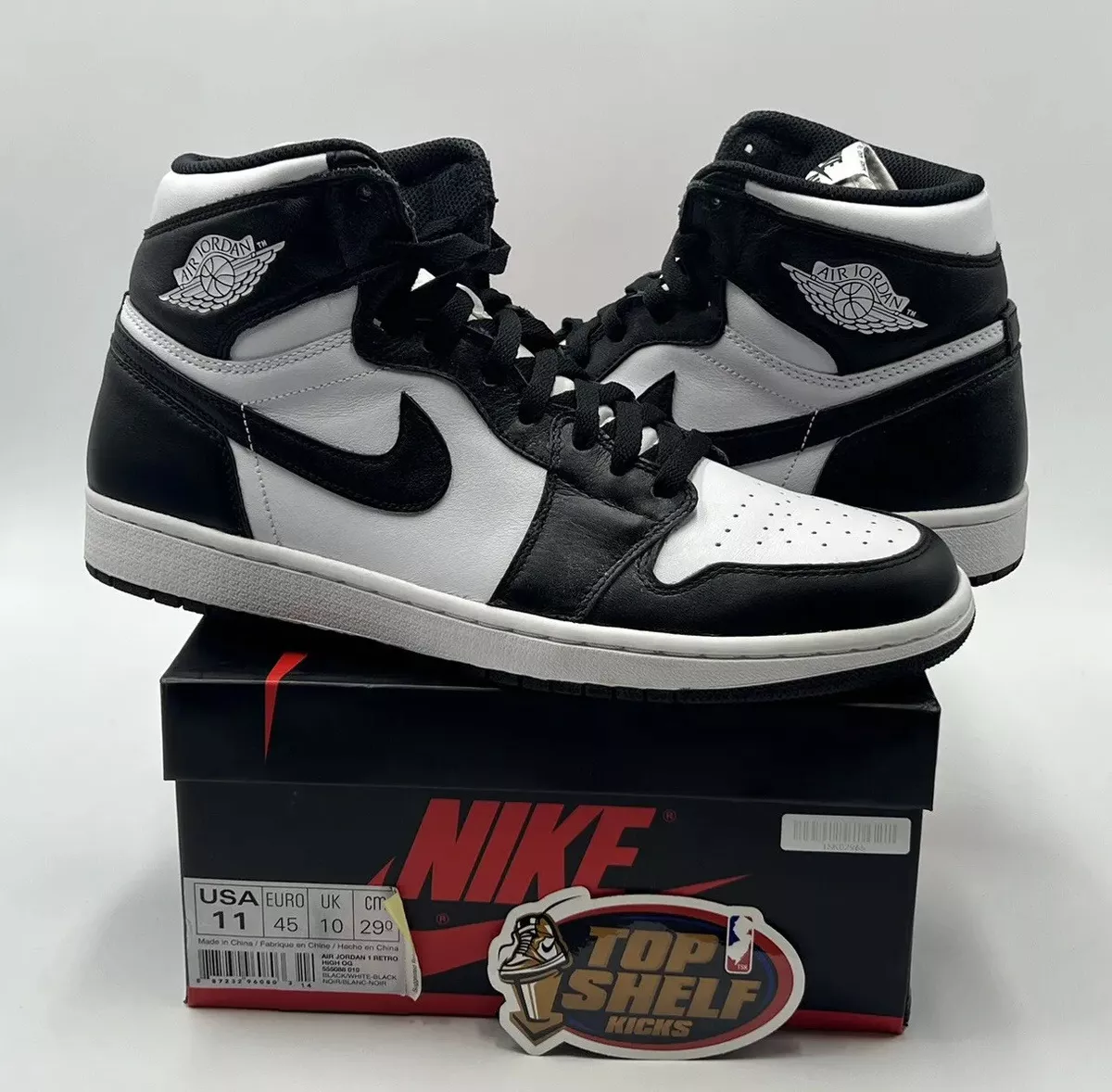 Nike Air Jordan 1 High Retro Black White 2014 Size 11 Authentic