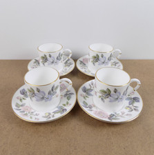 4 Royal Worcester June Garland Demitasse Cups...