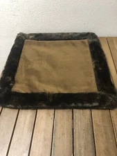 Michael Amini Bedding Designs Pillow Sham Faux Fur Euro 2 Tone Brown 22x22" EUC