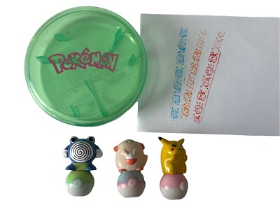 激レア1997年製ポケモンローラースタンプTOMY/値段未定 Tomy 1997 Pokemon Roll & Play Rolling Rubber Stamps Pikachu