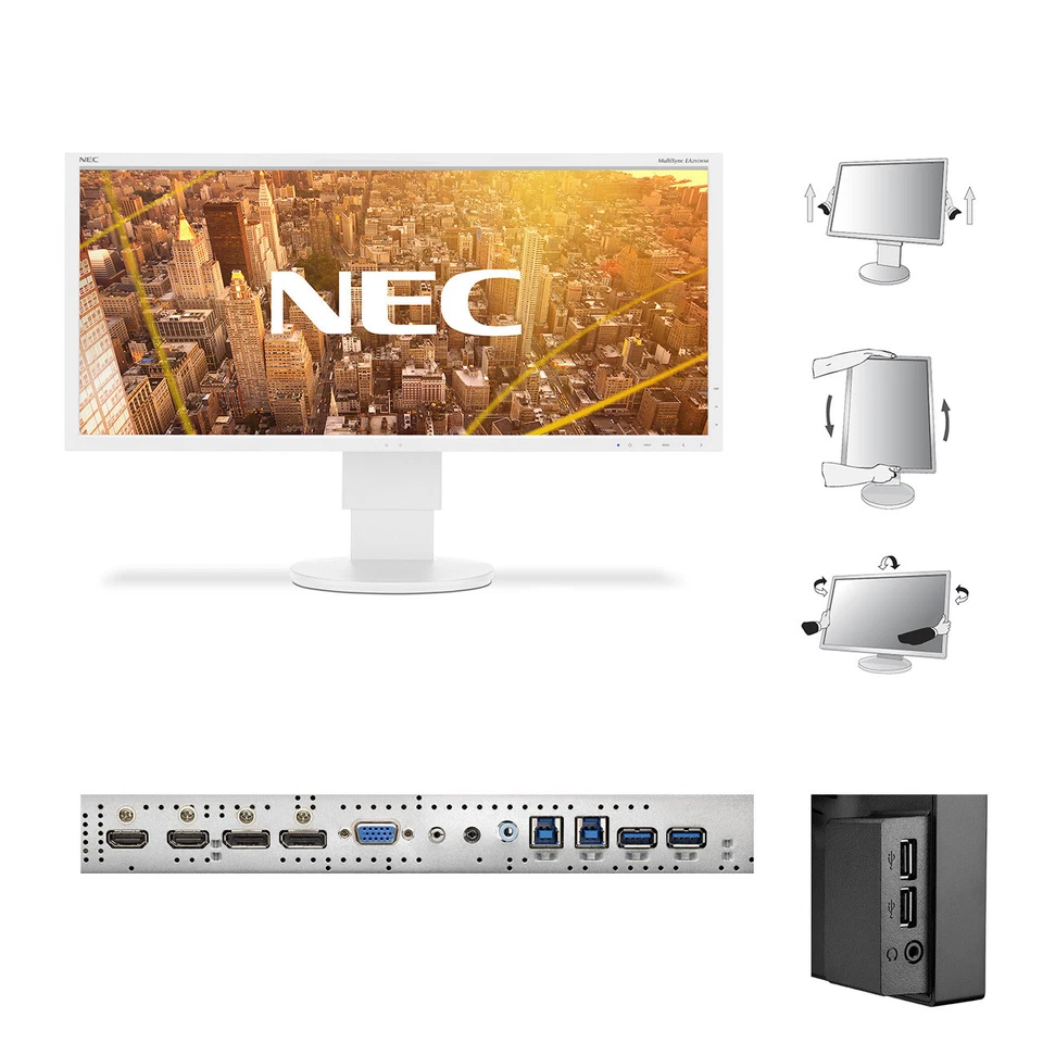 NEC MultiSync EA295WMi-WH weiß 29" Monitor kalibrierbar DICOM SIM IPS UW-UXGA - Bild 2 von 3