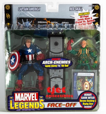 Toy Biz Marvel Legends Face-Off Captain America (unmasked) vs Red Skull 2006 New