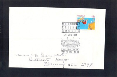 X3242 1991 Australia V East Melbourne MCG Cricket Ground APM cds postmark cover
