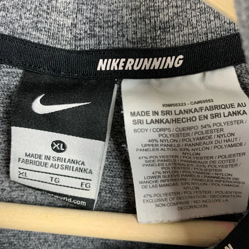 Nike Camisa para Correr Mujeres XL 1/4 Pullover Simulado Gris Ligero Ventilación 546043-010 Foto 3 de 4