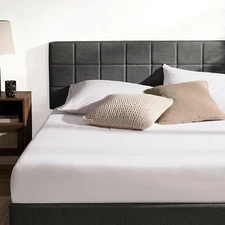 Bed Headboard Queen Size, Square Tufted Linen Queen Headboard Only, Upholstered