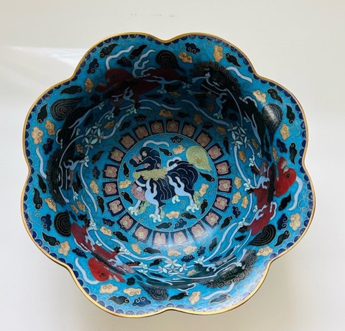Vintage Fine Art Chinese Cloisonne Medium Bowl | Chinoiserie | - Picture 3 of 6