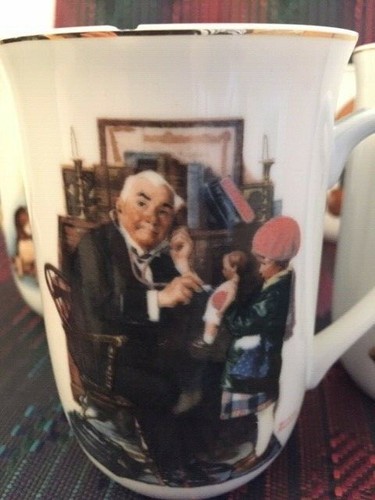 1982 Norman Rockwell Museum Set 6 Cup mug Vintage - Picture 6 of 12