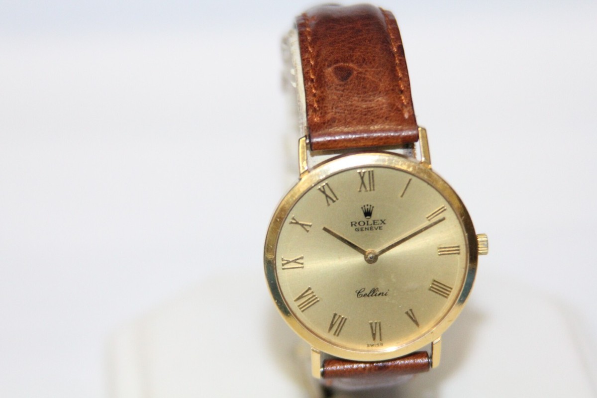Men's Rolex Geneve Cellini 750 18K Yellow Gold 4112 Swiss