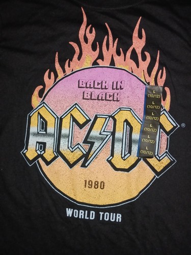 Kids Large ACDC Black In Black T-shirt, NWT , Sz L (10/12) - Picture 3 of 5