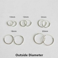 925 Sterling Silver Plated Hinged Hoop Sleeper Circle Ring Earrings Women/Men UK