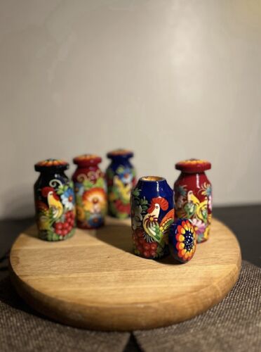Unique Hand-Painted Salt & Pepper Holder by Ukrainian Artist