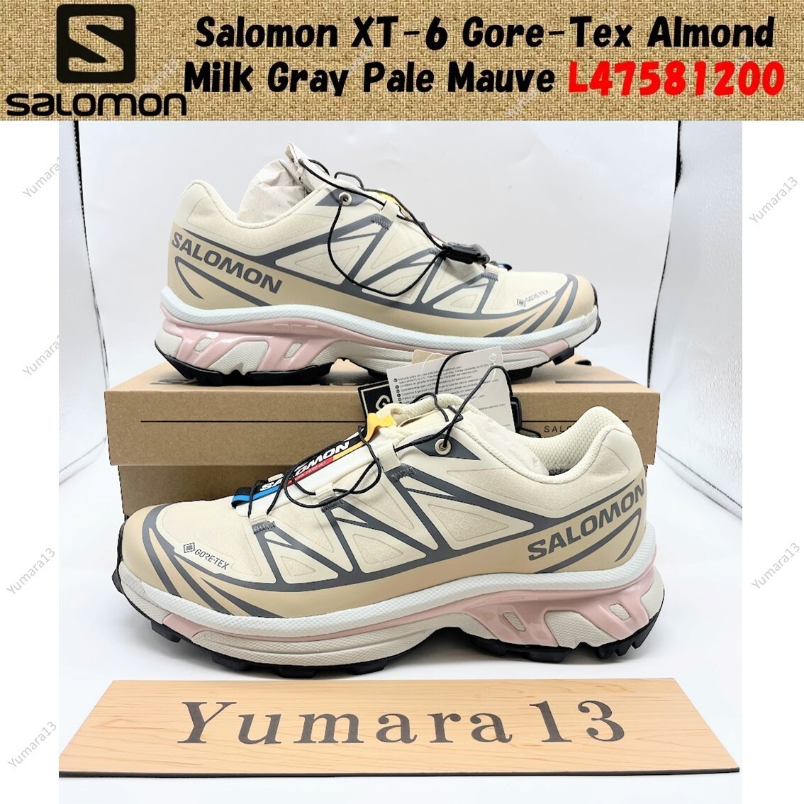 【SALOMON】◆XT-6 GTX Almond Milk◆L47581200◆ Salomon XT-6 Gore-Tex Almond Milk Gray Pale Mauve L47581200