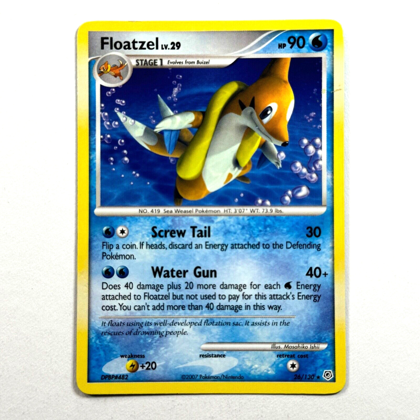 Floatzel Diamond and Pearl 26/130 Regular Rare Pokémon TCG