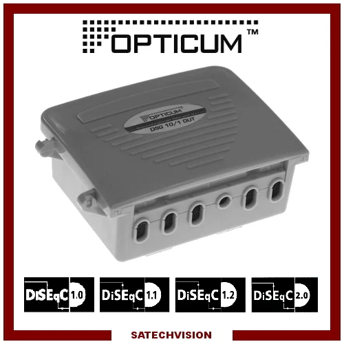 Commutateur DiSEqC 10/1 Opticum, 10 Entrées Satellites 1 Sortie Récepteur - Photo 1/2