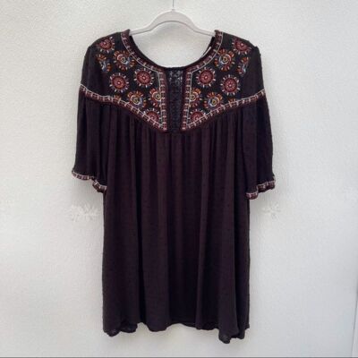 boho dresses miami embroidered peasant chic dress small bohemian floral flowers Oxford Blue Slim Fit LEP Color:Purple Ombre to outfit.