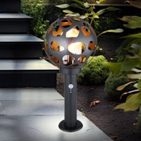 Stehleuchte Sockellampe AußEnleuchte Gartenlampe Bewegungsmelder Kugel H 45 Cm