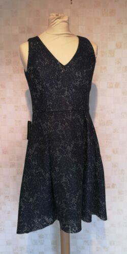 Anthropologie Halter V-neck Fit & Flare Midi Dress - Blue M | eBay UK
