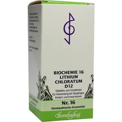 BOMBASTUS-WERKE AG BIOCHEMIE 16 Lithium chloratum D 12 Tabletten 200St Tabletten PZN 4324840