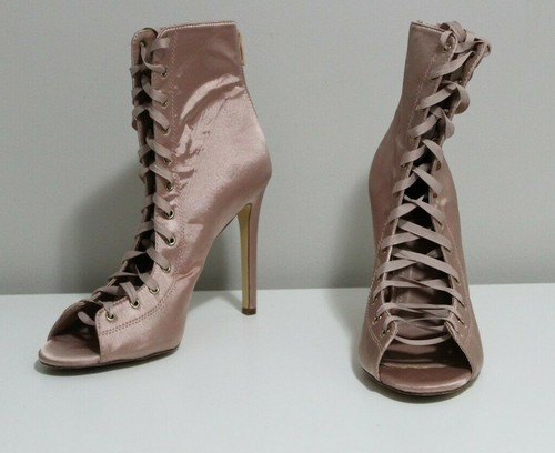 Liliana Pink Lace Up Open Toe Ballet 