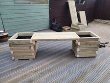 Premium Garden Wooden Bench With Planters
