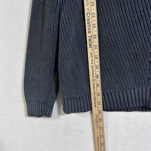 Suéter de Capa Marina para Mujer Azul Gris Sólido Cuello en V Tejido Pullover XL Algodón Grapa - Imagen 8 de 9