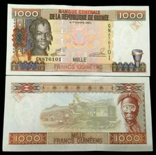 Guinea 1000 Francs Banknote World Paper Money UNC Currency Bill Note