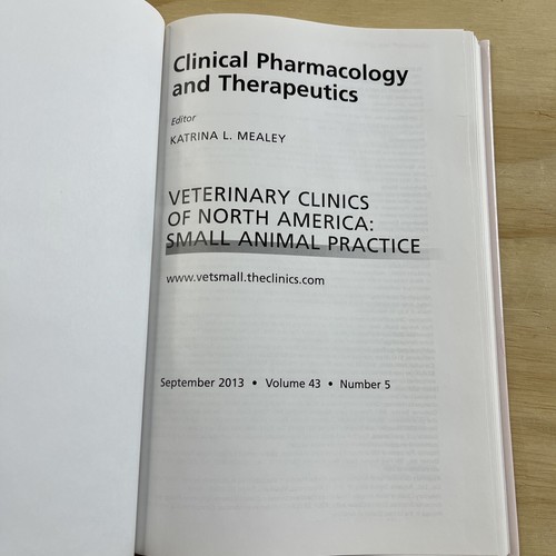 Clinical Pharmacology and Therapeutics an Issue of Veterinary Clinics Of N.A. HC - Picture 3 of 3