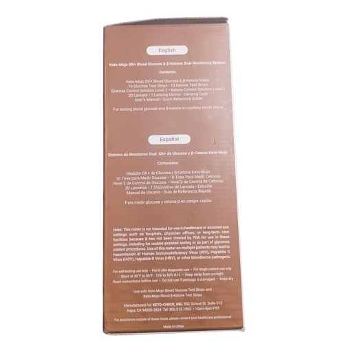 Keto Mojo GK+ glucosa en sangre B-cetona sistema de monitoreo dual Exp 2026-06 - Imagen 2 de 13