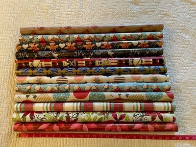 12 Pack Christmas Wrapping Paper Rolls Coordinating Prints All 24  Long NEW
