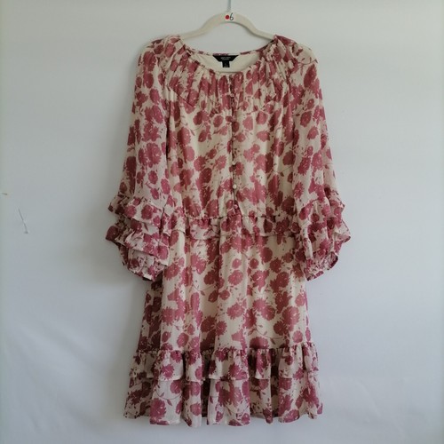 Robe Cocktail Vera Wang – Imprimé Floral Coloré – Taille L – Occasion Très Bon état