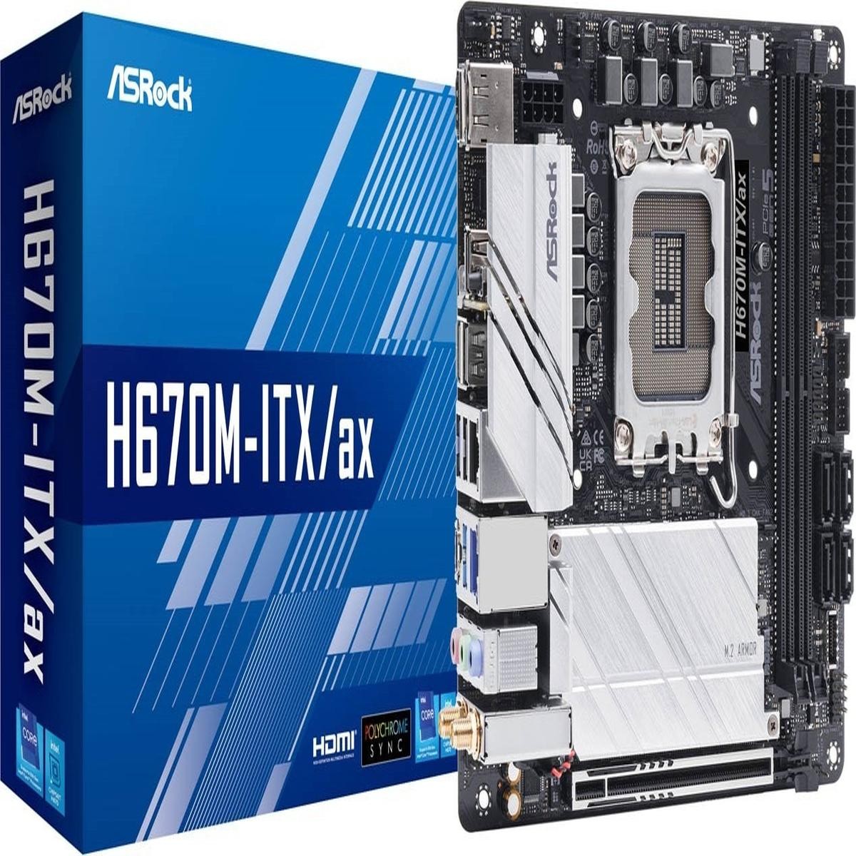 【希少】ASRock H670M-ITX/ax マザーボード Asrock H670M-ITX/AX LGA 1700 12Th 13Th 14Th ITX DDR4 Gaming