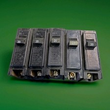 Lot of 5 : Eaton Cutler Hammer BR120 Circuit Breaker 1 Pole 20 Amp Type C120