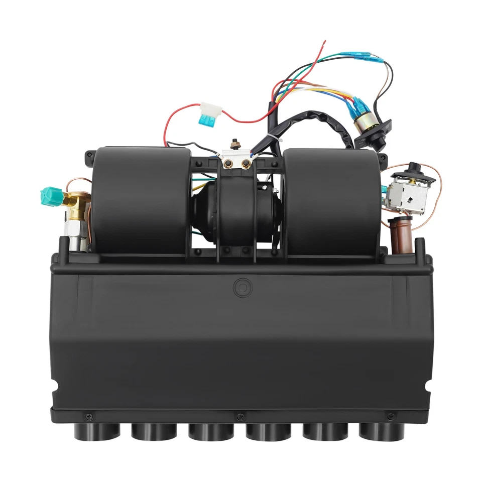 12V Truck AC Evaporator Heater Cooler 3640kcal 6-Vent Black Heavy Duty Vehicles - Image 2 of 4