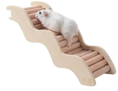 Tafit Hamster Ladder Bridge - Wooden Hamster Climbing Toy for Cage Decor and 