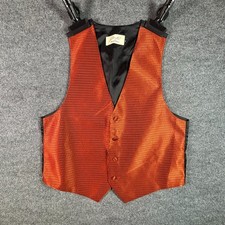Jean Yves Paris Suit Vest Men's L Brown Polyester Preppy Party Cocktail Wedding