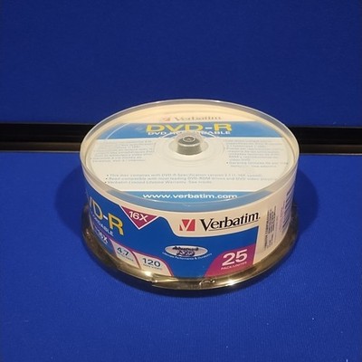 Verbatim DVD-R 4.7 GB 16x 120 Min Video Recordable 25 Pack Spindle 
