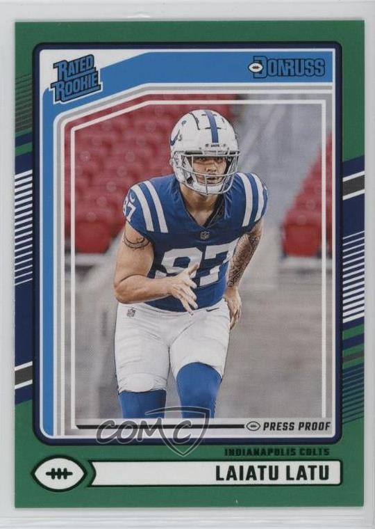 2024 Panini Donruss Rated Green Press Proof Laiatu Latu #311 Rookie RC 14ql