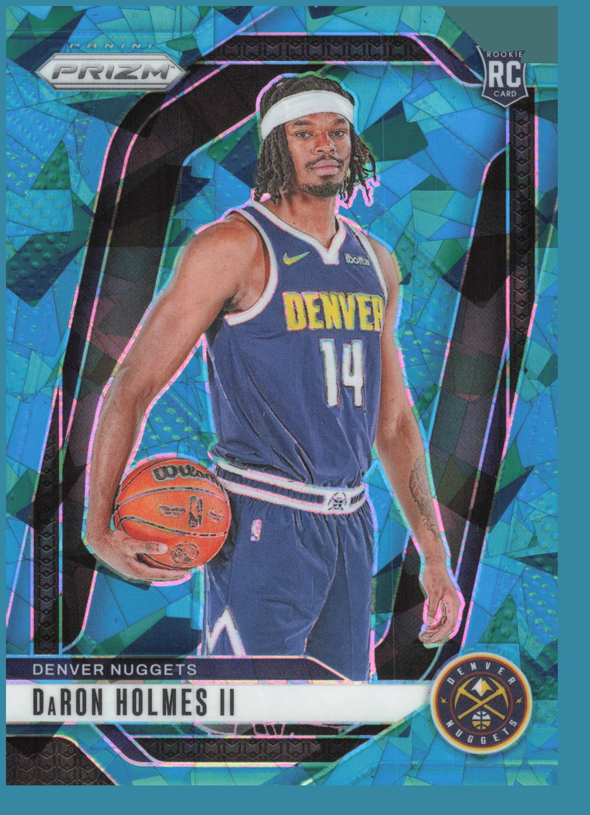 2024-25 Panini Prizm #235 DaRon Holmes II Prizms Teal Ice #/225