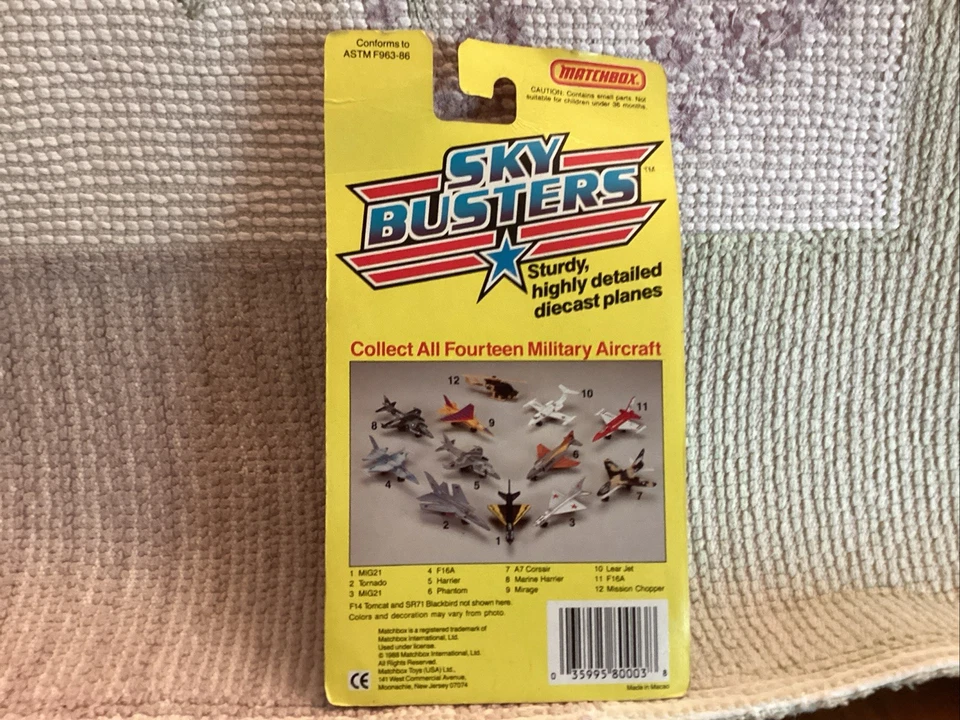Matchbox Sky Busters Mirage Yellow 1988 MISB FREE SHIPPING - Image 3 of 3